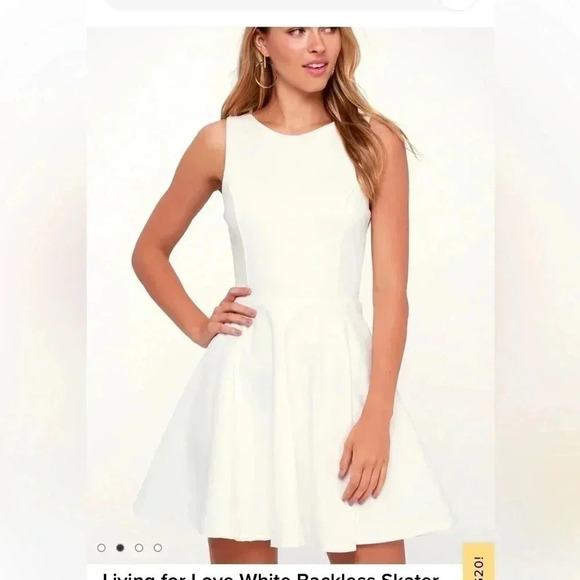 Lulus Living for love white backless skater dress size small - Picture 1 of 6
